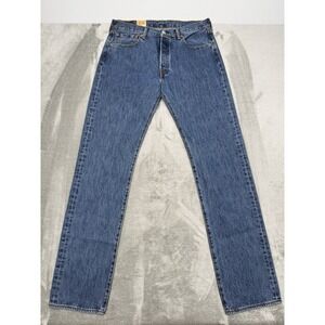 Levis 501 Jean Mens 33x36 Straight Leg Blue Denim Pants Western Button Fly NWT